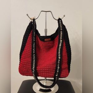 Handmade Black and Red Bag